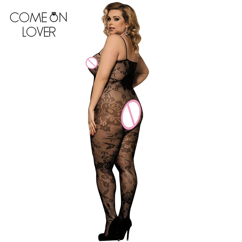 Comeonlover колготки большого размера черные цветочные ажурные эротическое женское