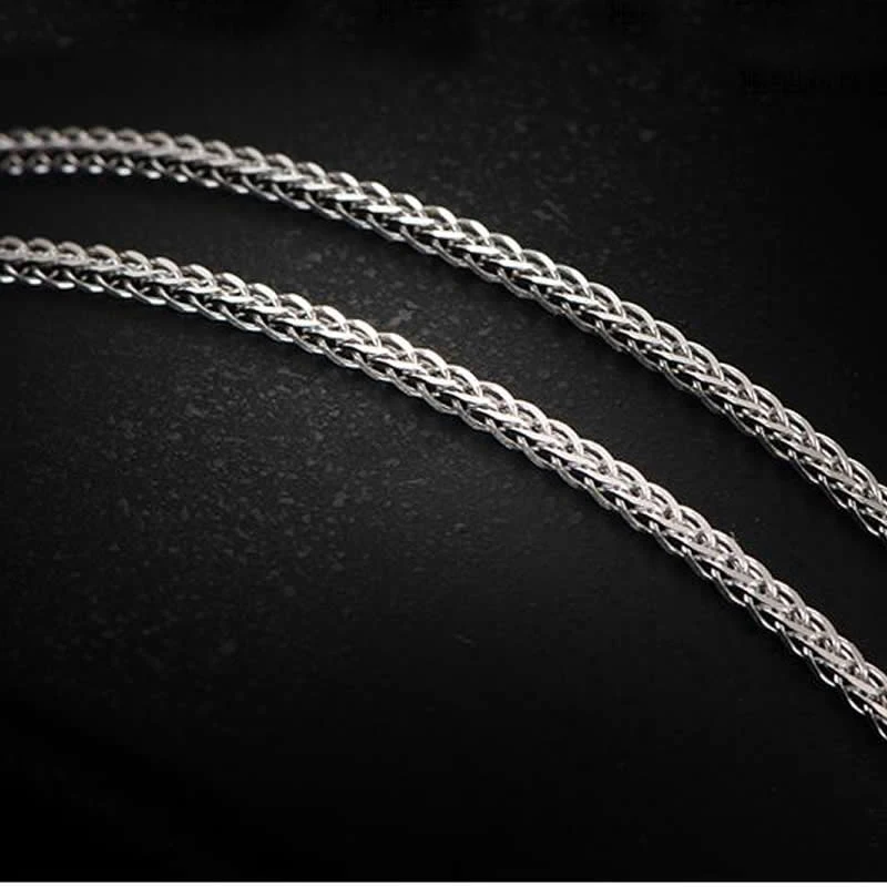 Pure AU750 18 K колье из белого золота женское ожерелье из пшеничной цепи P6254