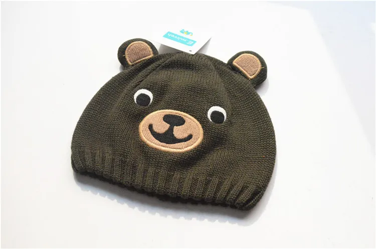 Детские шапки детские вязаные с животными медведем Сова мягкие хлопковые