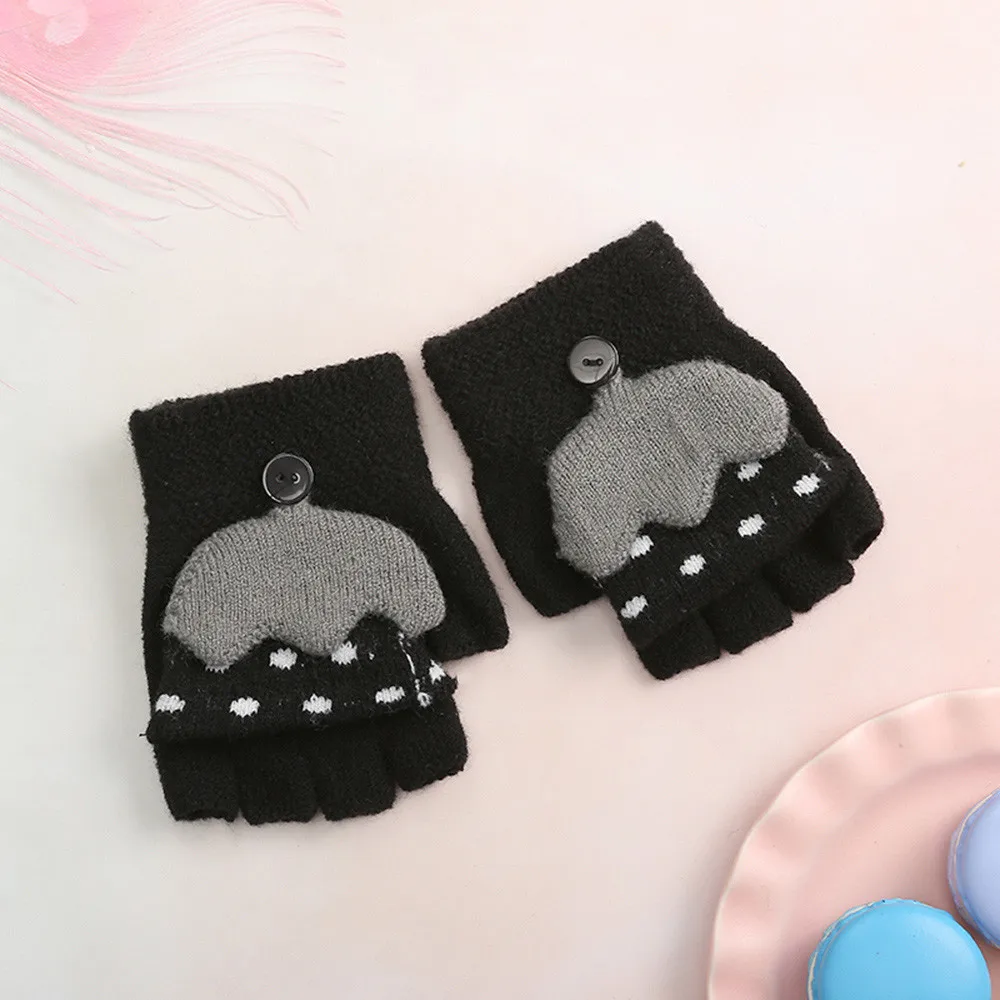 Children Girls Boys Winter Cartoon Umbrella Patchwork Keep Warm Mittens Gloves | Детская одежда и обувь