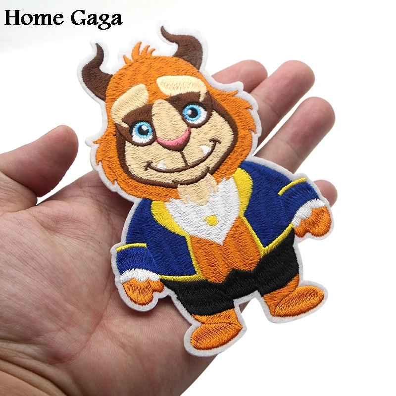 Homegaga нашивки "Красавица и Чудовище" Сделай сам вышитые значки железные для шитья одежды аппликация аксессуары наклейка D1830