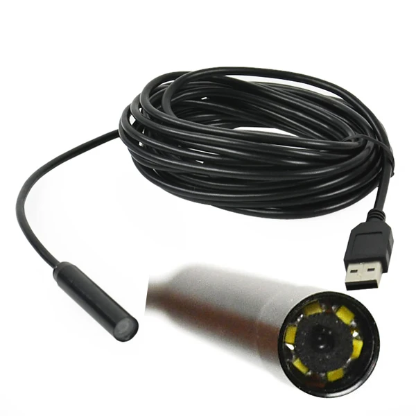 

by DHL or EMS 100 pieces Mini Borescope USB Tube Snake Scope Inspection Camera Microscope Loupe 5M cable 7mm Lens