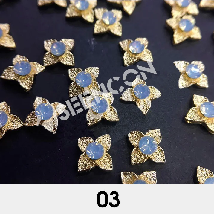 Новое поступление 10 шт. металлические Золотые листья с жемчужинами AB Стразы