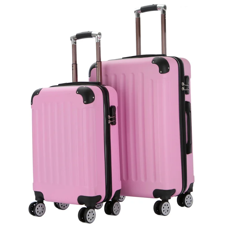 pink 2" 24 дюймов ПК с изображением Губки Боба путешествия чемодан на колесах тележка для ручной клади Сумка Для женщин rolling багажа прекрасный Дорожный чемодан - Цвет: pink