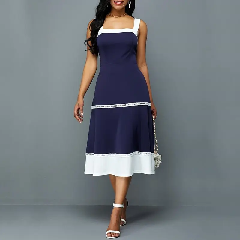 Летнее офисное женское элегантное винтажное платье в африканском стиле большие