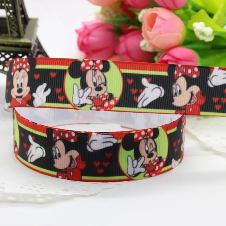 7/8 '' Микки Минни мультфильм напечатанные ленты hairbow головные уборы вечерние украшения «сделай сам» оптом OEM 22 мм D292