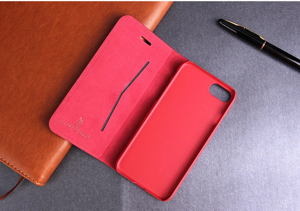 Чехол FIERRE SHANN из воловьей кожи для iphone X, 6 S, 7, 8, первый слой из воловьей кожи, медный держатель для карт, для iphone 6, 7, 8 plus, сумка