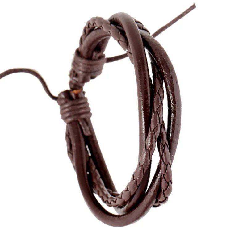 

2019 New fashion men's leather bracelet hand-woven couple hand rope female bracelet jewelry wholesale hand chain