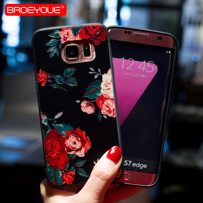 Чехол для samsung Galaxy S7 S8 S9 Edge Plus 3D рельеф мягкий силиконовый матовый ТПУ чехол с