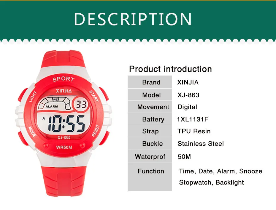 Children watch LED 5 ATM Digital Sports Relojes Mujer Boys girls fashion Kids Cartoon Jelly Waterproof Relogio Feminino