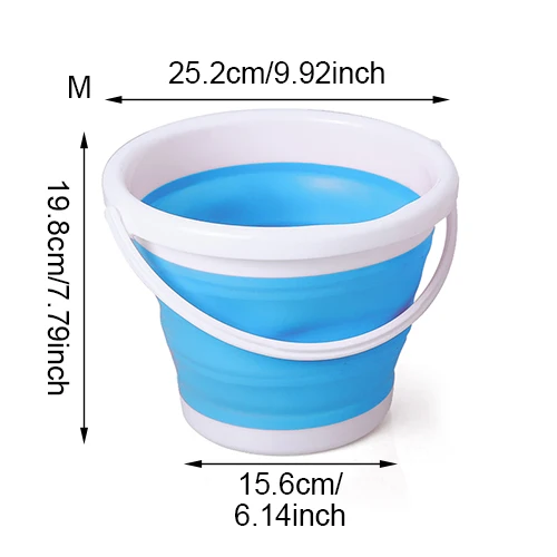 M Blue Bucket Складные туристические ведра пластиковые жидкостные моющие автомобильные Складные портативные мойки для воды бытовые чистящие инструменты аксессуары - Цвет: M Blue Bucket