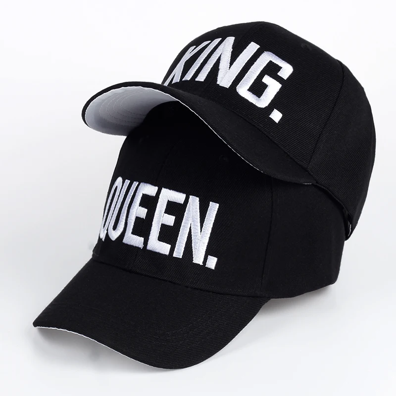 Распродажа KING QUEEN Цвет Черный Вышитые кепки снепбеки Для мужчин женщин пара