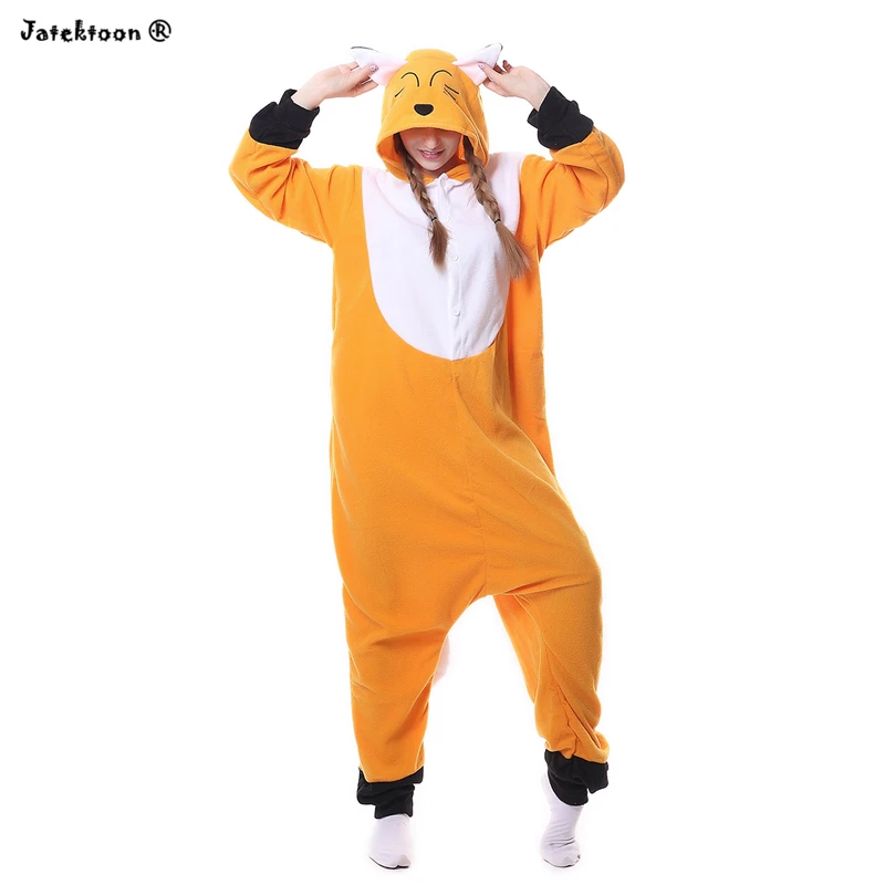 2017 Новый взрослых животных пижамы Косплей Оранжевый Мягкий комбинезон в виде