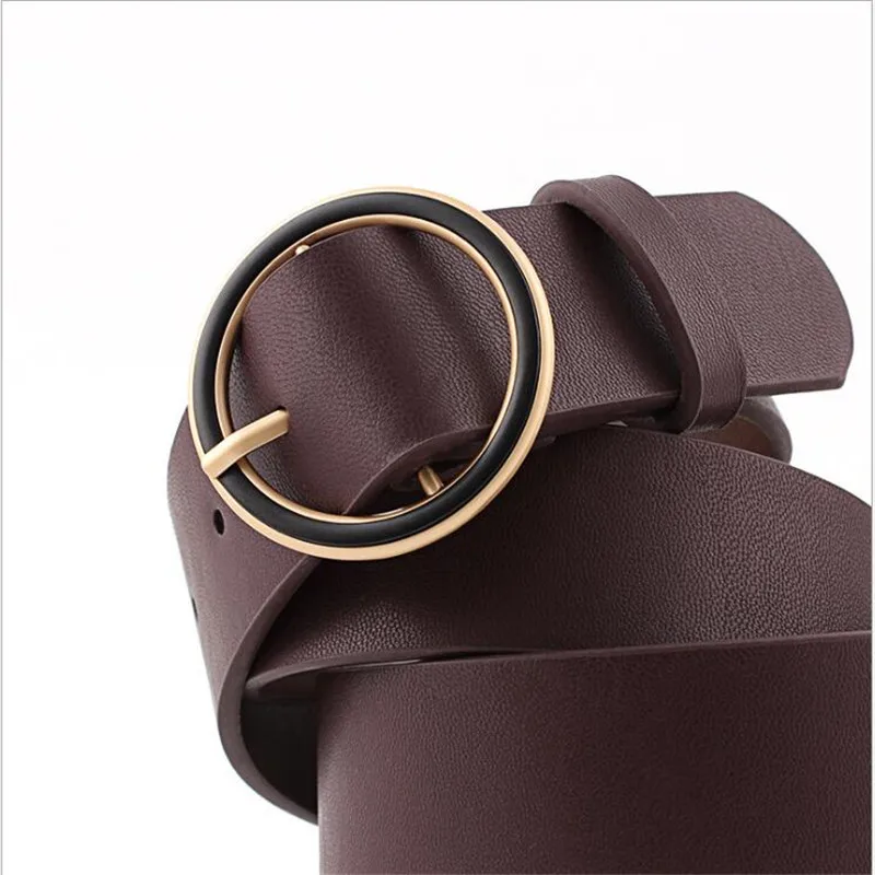 2018 новый дизайнерский Золотой металлический ремень с круглой пряжкой женские