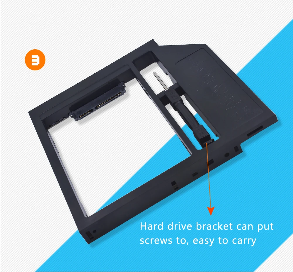 TISHRIC Универсальный 2nd 2,5 HDD HD SSD корпус SATA 3,0 Caddy 12,7 мм внешняя коробка для жесткого диска чехол адаптер Корпус для ноутбука DVD ROM optibay