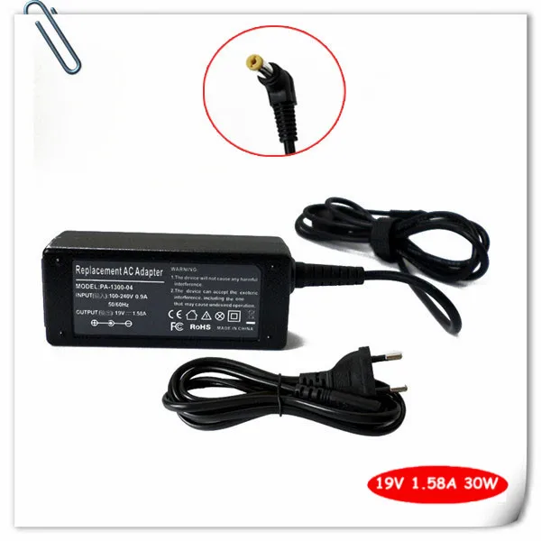 AC Adapter Battery Charger For Acer Aspire One AO522 AO722 D150 D250 KAV60 PA-1300-04 Notebook PC Power Supply Cord 19V 1.58A
