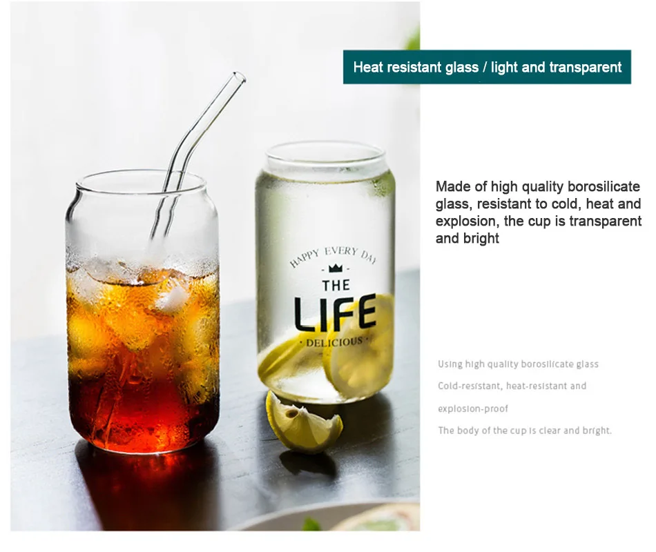 Cola банка Стеклянная кружка для завтрака, молока, кофе, сока прозрачная простая буква термостойкая стеклянная кружка домашняя посуда для напитков INS подарок