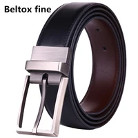 mens genuine leather dress reversible belt with rotated buckle two in one size 75 160cm waist strap
