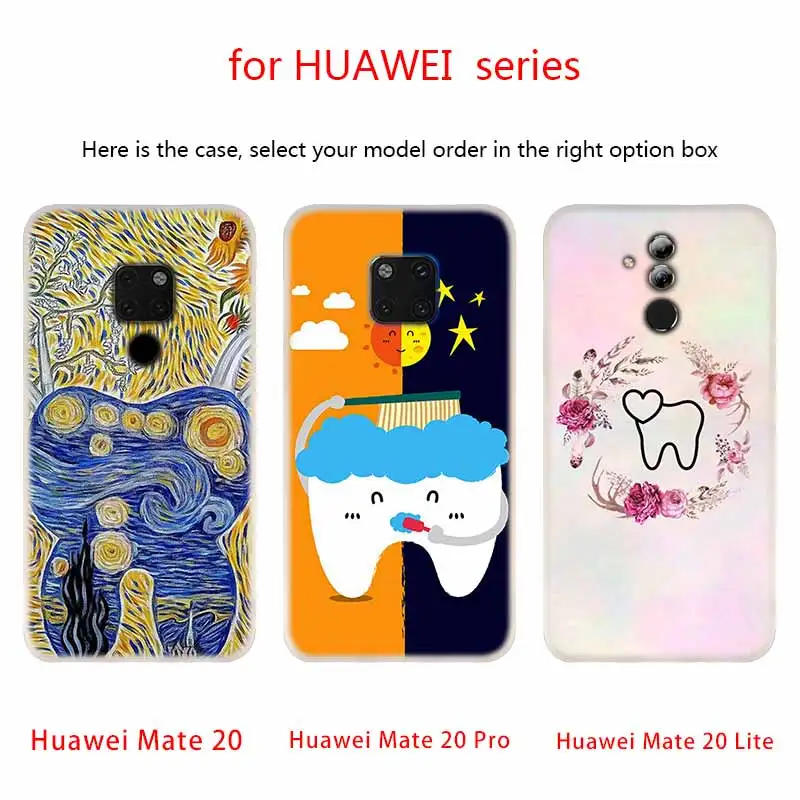 Милые зубы мудрости стоматолога мягкие силиконовые чехлы для Huawei Mate 10 Lite 20 Pro 20X S Y5