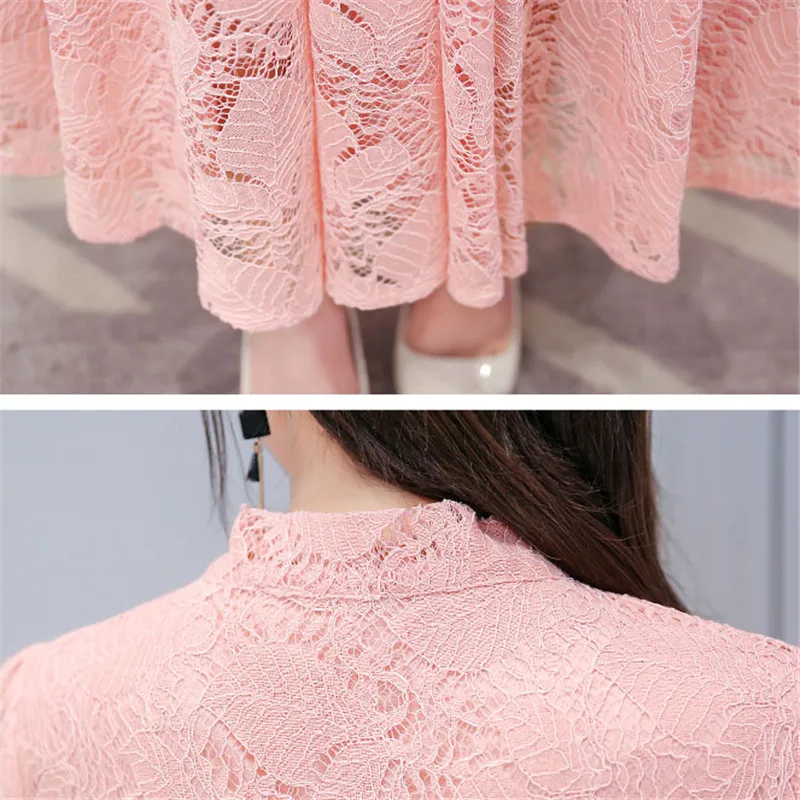 Платье Весна Для женщин 2019 Новый средней длины тонкий женский кружева платье