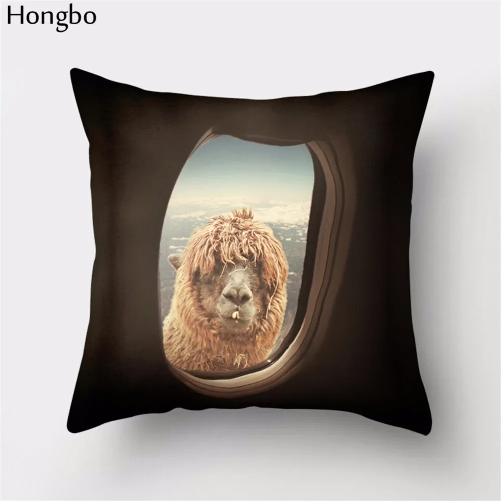 Hongbo 1 шт. домашний декор винтажный Рождественский Чехол на подушку Лось слон Лев Жираф змея сад наволочка с единорогом чехол