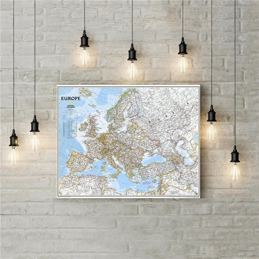 Винтажная Европейская карта плакат ретро Настенная Наклейка художественные принты картина панель для оформления дома Кафе-бар изысканный дизайн живопись