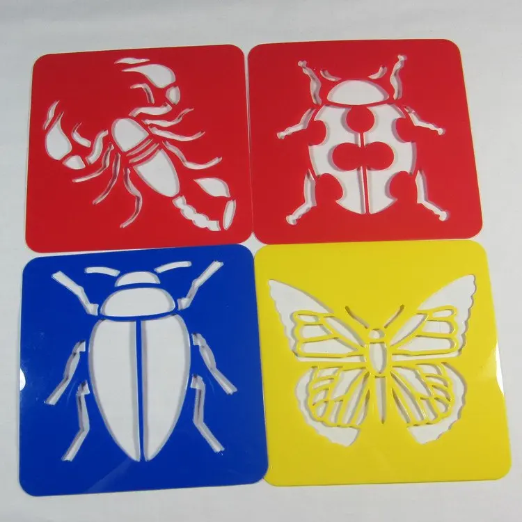 12 шт./лот трафареты для рисования с изображением насекомых бабочек пчелы шаблон