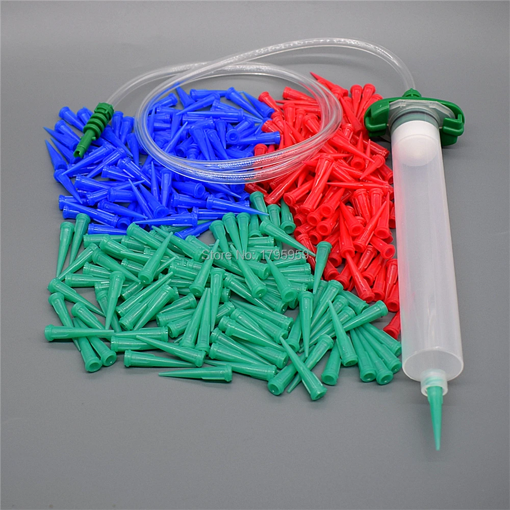 

55ml Glue Industrial Syringe Barrel 18G 22G 25G Tapered Dispensing Tips 55ml Dispensing Syringe Tube Adapter Dispenser Connector