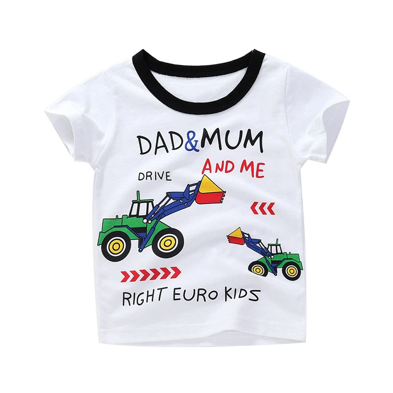 Летние Детские хлопковые футболки с героями мультфильмов для маленьких