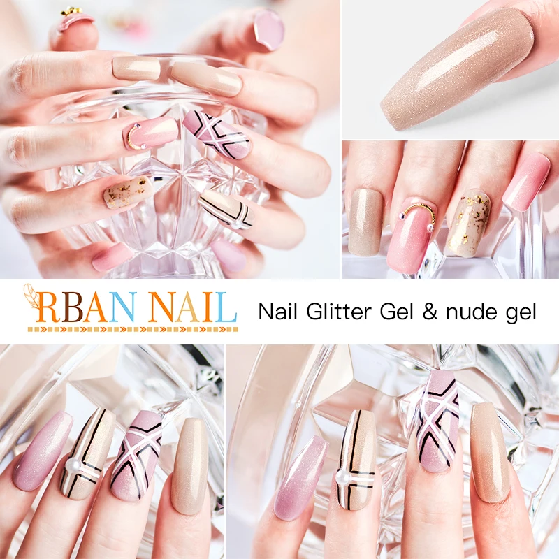 RBAN NAIL 7 мл УФ-гель для ногтей золотой блеск ногтей Laquer голографическая блестящая гель лак замачиваемый лак для творчества маникюрное украшение