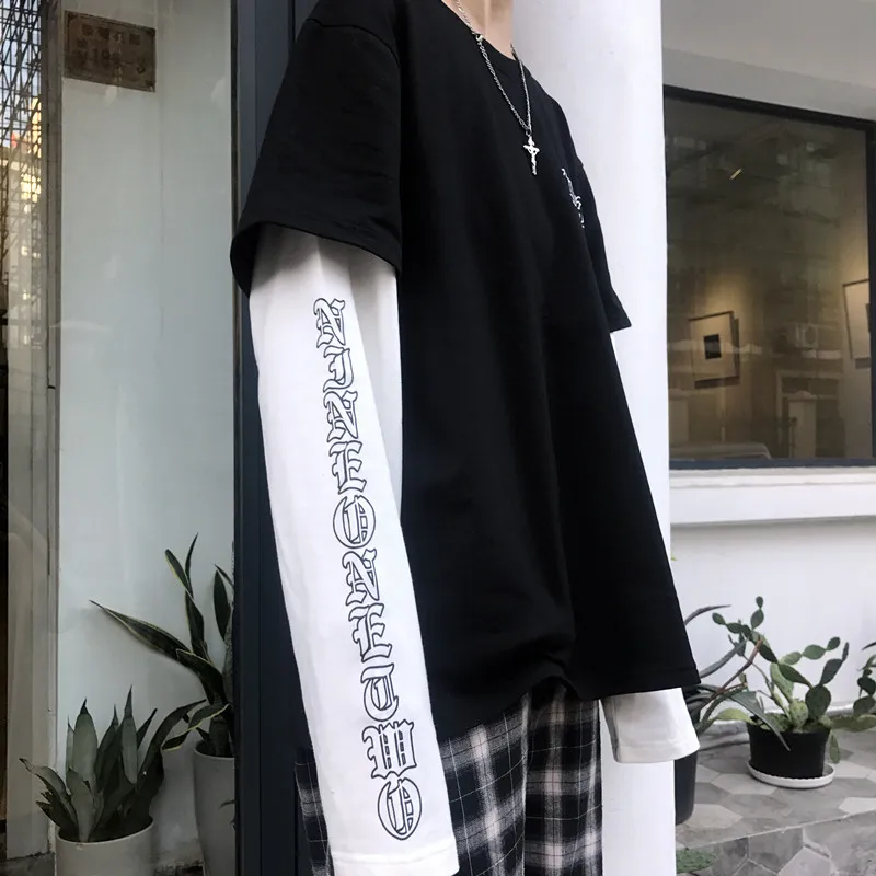 Neploe Harajuku поддельные два предмета свитшоты 2019 новый принт худи с надписью