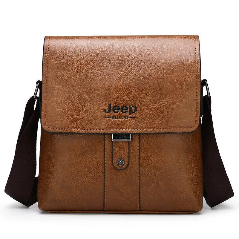 1508-khaki Мужской комплект сумка на плечо jeep buluo, цвет хаки, портфель и кошелек из искусственной кожи, деловая сумка для документов, брендовая сумка, все сезоны - Цвет: 1508-khaki