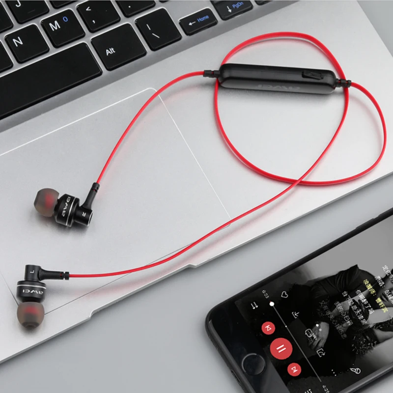 Магнитная беспроводная гарнитура AWEI B990BL басовые стереонаушники Bluetooth спортивные