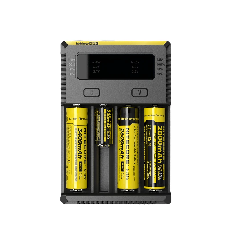 Nitecore Новый I4 зарядное устройство ЖК дисплей интеллектуальная схема Зарядка для