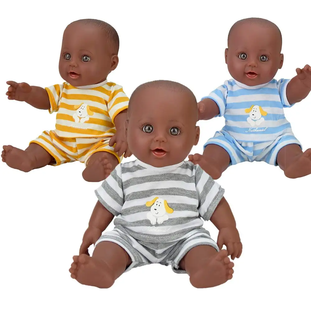 12 дюймов! Силиконовые волосы винил reborn baby новорожденный черный boneca куклы