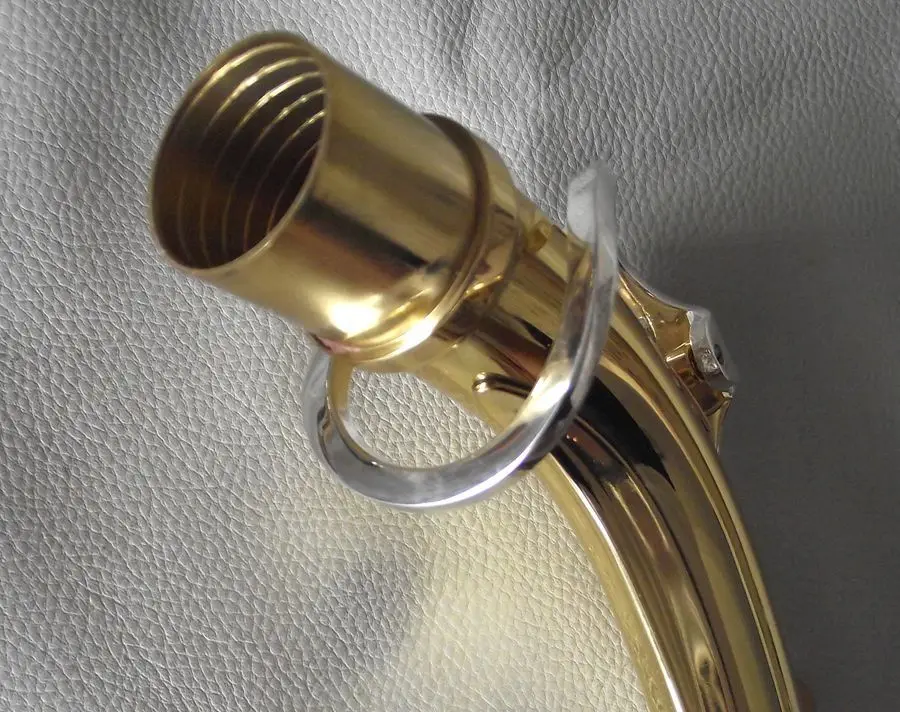 Превосходный Alto Eb для саксофона на шею Золотое тело + посеребренные ключи мм|saxophone