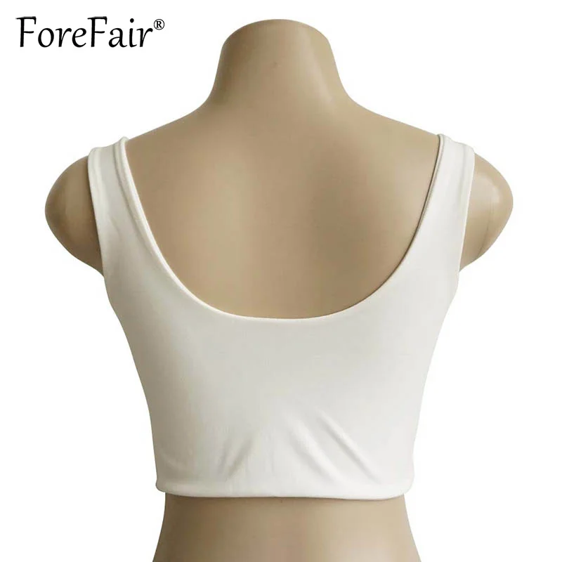 Женский укороченный топ без рукавов Forefair черный бюстье с открытой спиной и