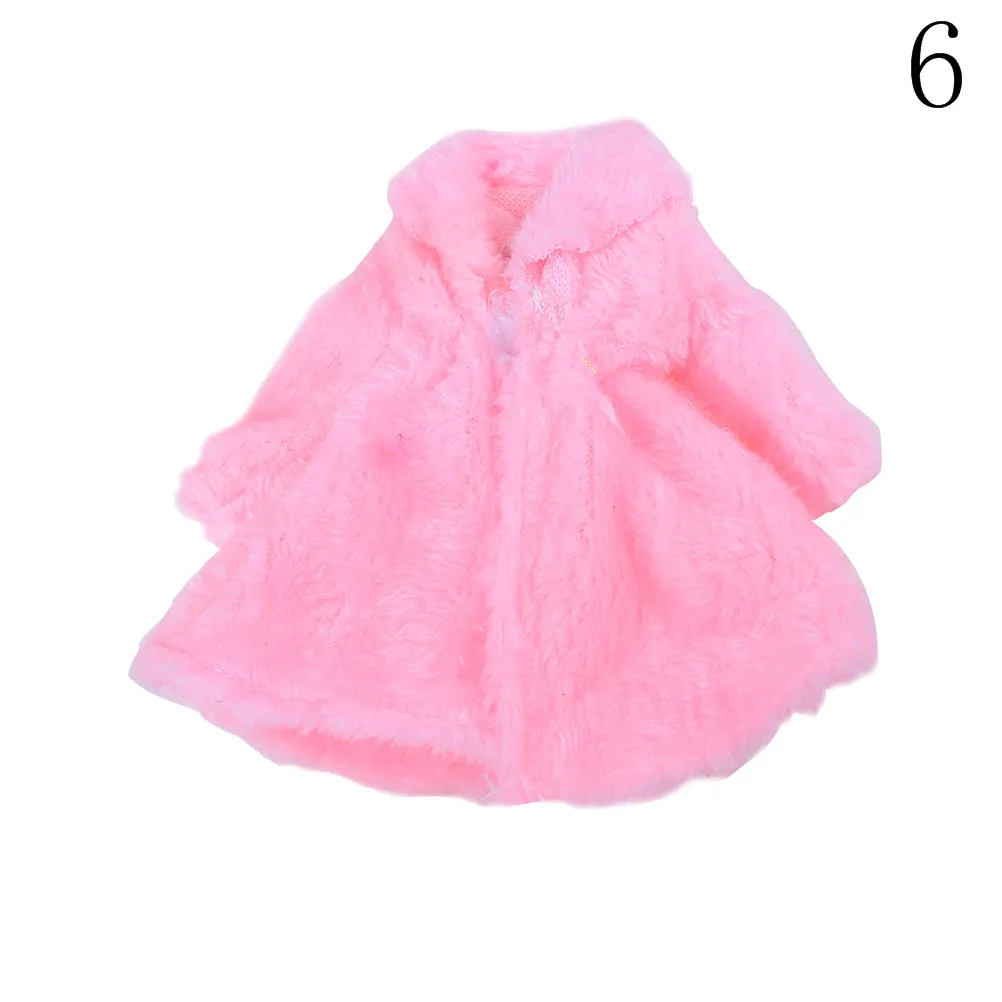 

1/6 BJD Doll Kids Playhouse Toy Winter Warm Wear Pink Fur Coat Clothes For Dolls Fur Doll Clothing Doll Accessories