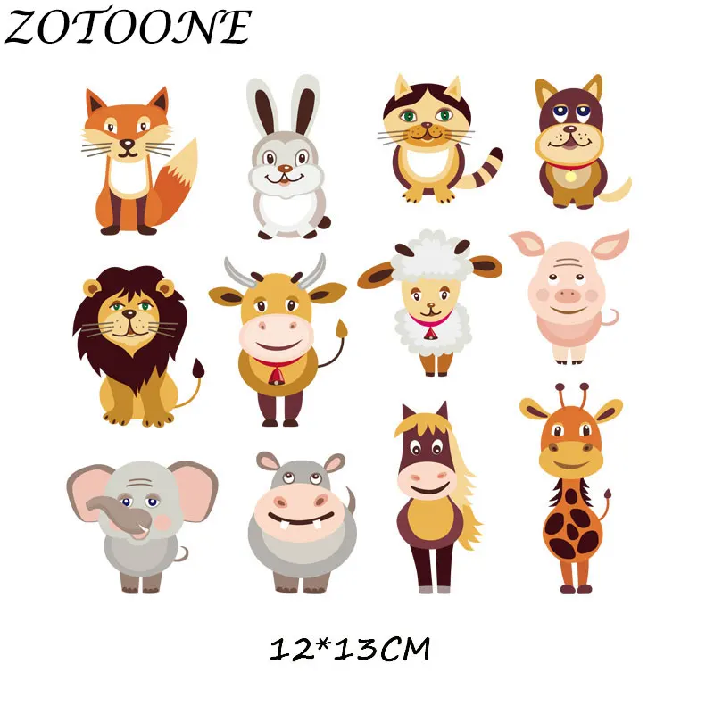 ZOTOONE DIY теплопередача милый мультфильм животных сочетание железа на патчи аппликация Детская одежда платье футболка куртка украшение - Цвет: 756