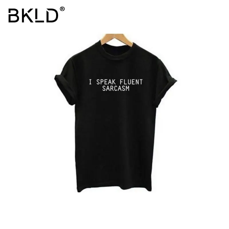 BKLD I Talk свободные футболки в стиле панк с принтом букв женские повседневные
