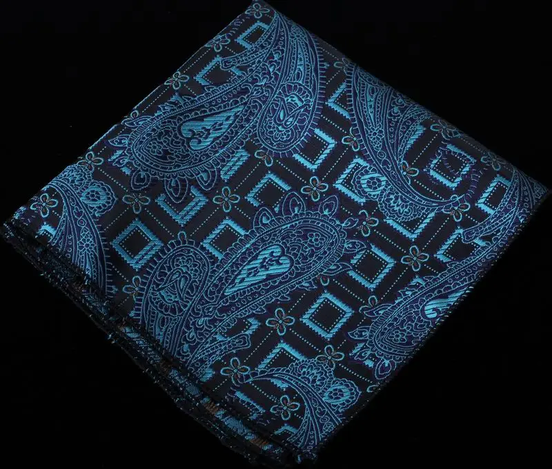 Новая Мода Пейсли желтый синий 100% Шелковый Полосатый Карманный квадратный