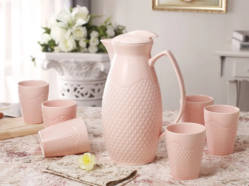 Чайник и чашка для воды в современном стиле элегантный набор из костяного