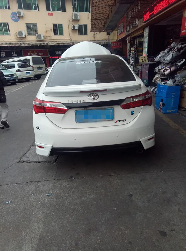 Для Corolla спойлер с светодиодный модель ABS Материал заднего крыла первоклассника Цвет задний спойлер для Защитные чехлы для сидений, сшитые специально для Toyota Corolla спойлер