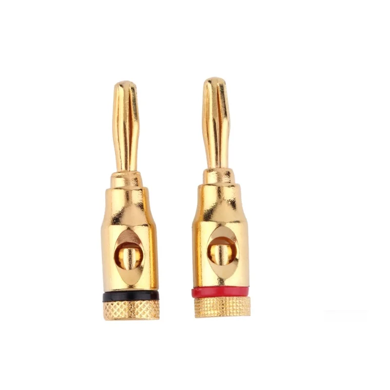 20 шт./лот позолоченный 4 мм банановый штекер музыкальный аудио динамик проводной