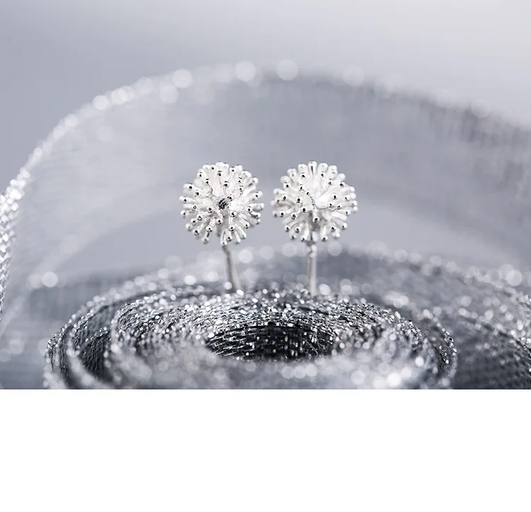 2016 модные серебряные серьги гвоздики Одуванчик ювелирные изделия Модные