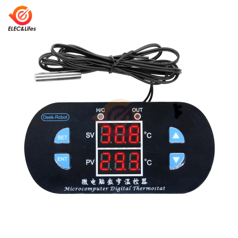 DK-W1308 светодиодный цифровой Температура контроллер 12V 10A термостат регулятор двойной нагреватель дисплея охладитель регулируемый термометр