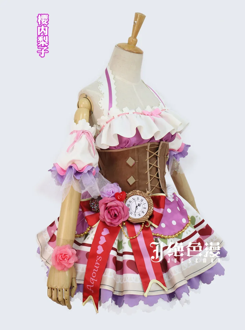 Sakurauchi Riko Любовь жить! Солнце! Aqours Валентина боготворили Горничной Лолита форма Косплэй костюм - Цвет: Sakurauchi Riko