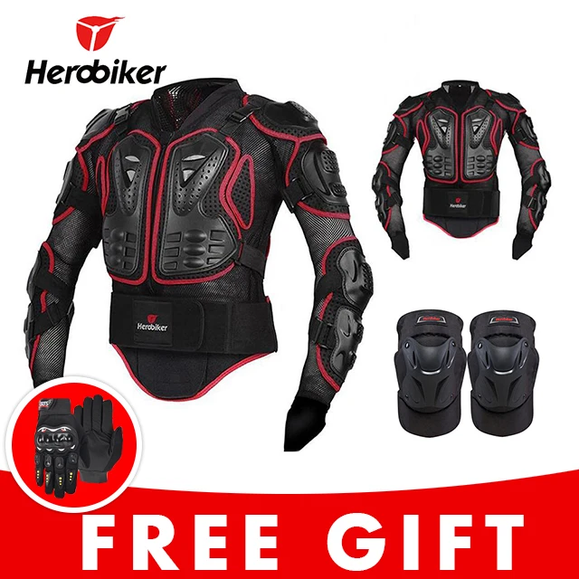 Motorcycle Jacket Riding Protection Armor Motorbike Motocross Equipment Racing Body Armor Moto Ptotective Gears Combination - Цвет: 2red set MK004B