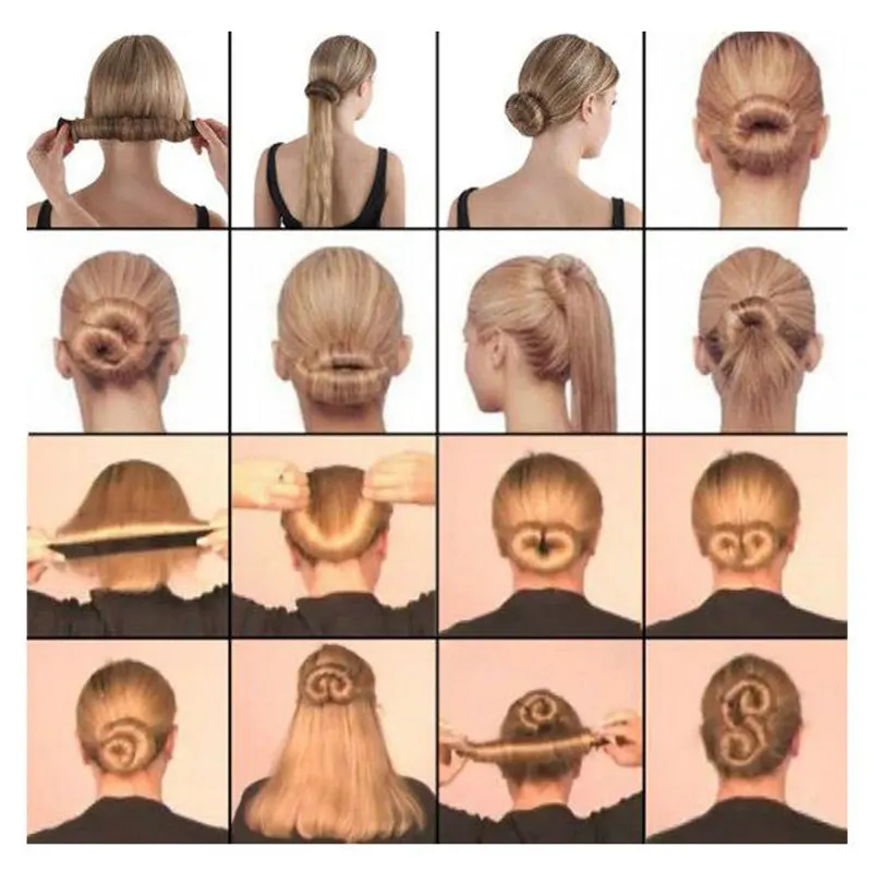 5PCS DIY Hair Accessories Synthetic Wig Donuts Head Band Ball French Twist Magic Bun Maker Beauty Hair Braider Hair Styling Tool
