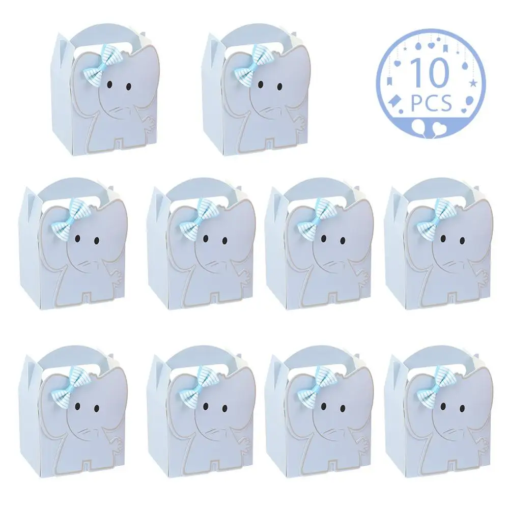 BLU elephant Box OurWarm душа ребенка мальчик украшения для девочек для крещения коробка конфет; реквизит для фотокамер; с капюшоном с изображением воздушных шаров Пол раскрыть детская День рождения подарок - Цвет: BLU elephant Box